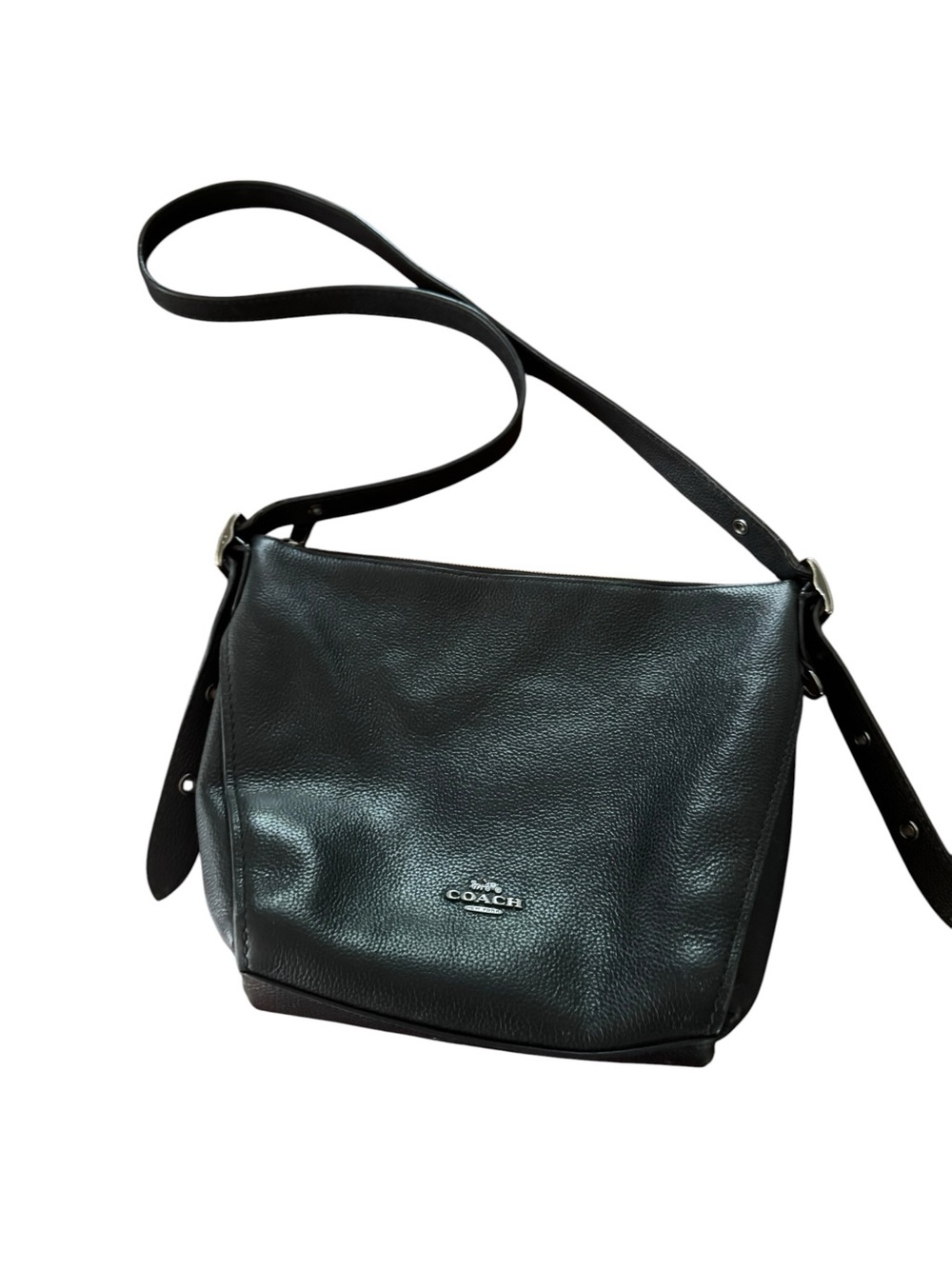 Coach Black Pebbled Leather Adjustable Crossbody
